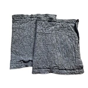 PEACOCK ALLEY Set of‎ 2 Standard Pillow Shams Blue Polka Dot Chambray Cotton